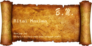 Bitai Maxima névjegykártya